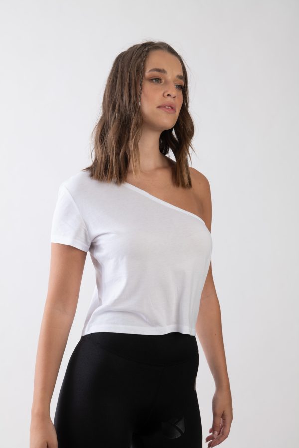 ONE WHITE SHOULDER TEE