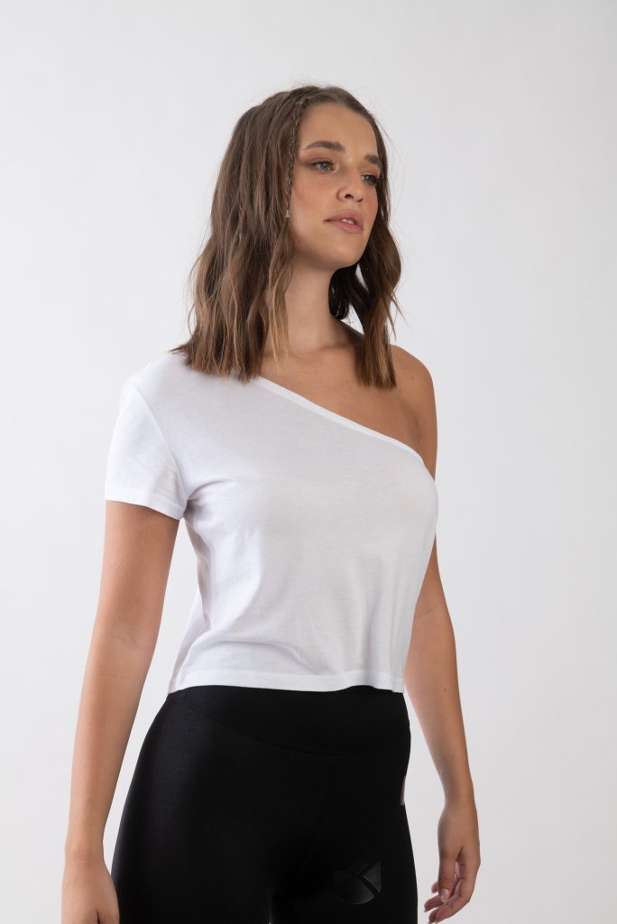 ONE WHITE SHOULDER TEE